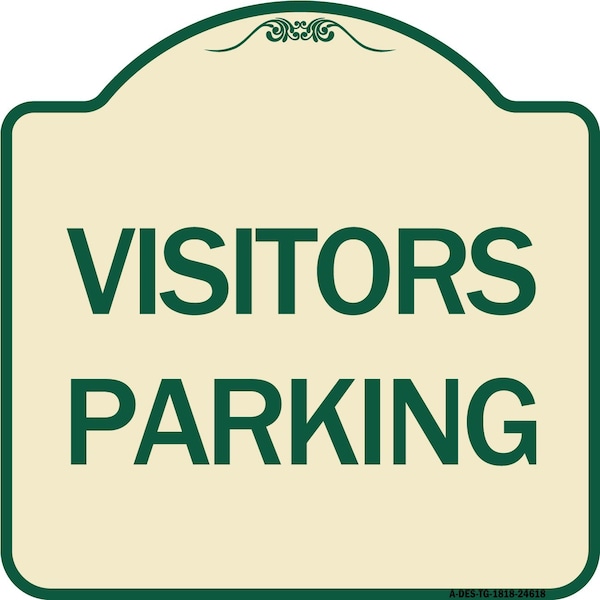 Signmission Designer Series Visitors Parking, Tan & Green Heavy-Gauge Aluminum Sign, 18" x 18", TG-1818-24618 A-DES-TG-1818-24618 - main